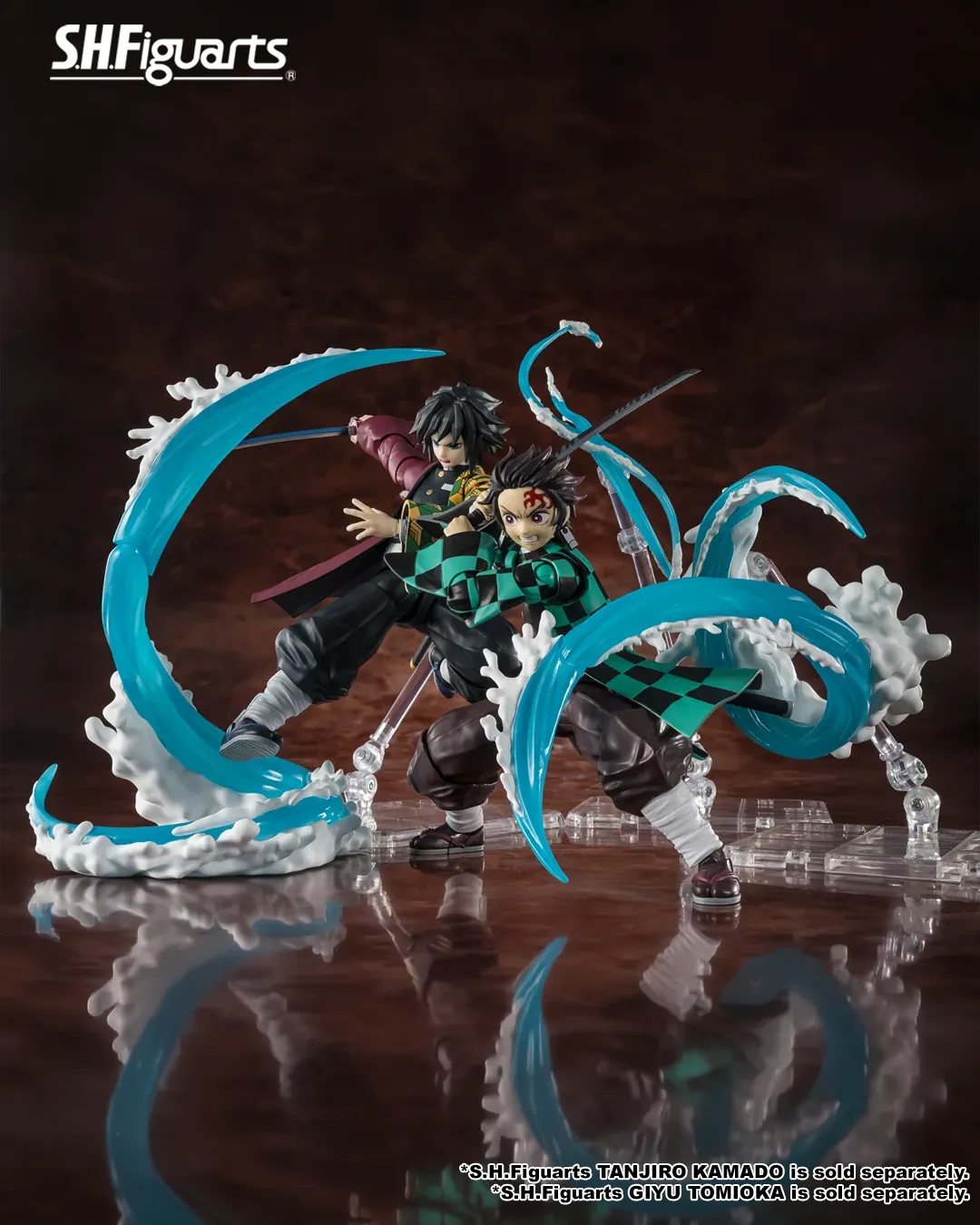 S.H.Figuarts TANJIRO KAMADO & GIYU TOMIOKA WATER BREATHING EFFECT SET - Imagen 7