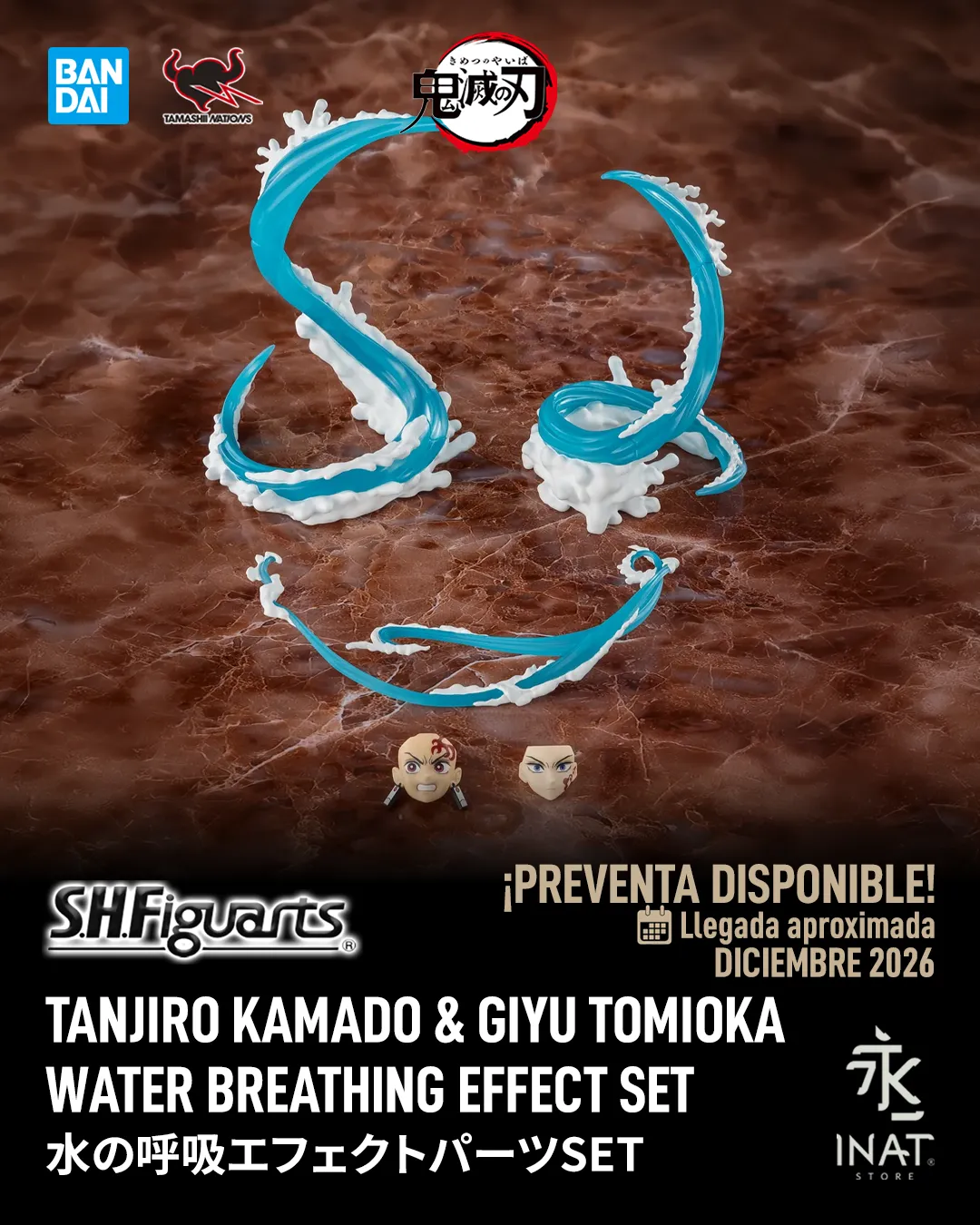 S.H.Figuarts TANJIRO KAMADO & GIYU TOMIOKA WATER BREATHING EFFECT SET